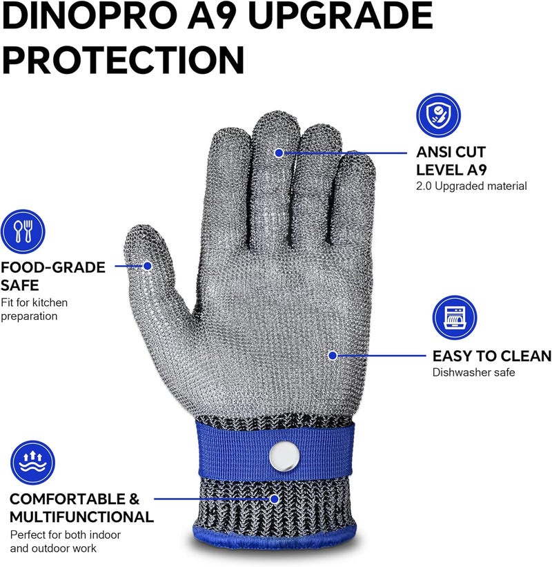 Zeego ANSI A9 Cut Resistant Glove, Food Grade Stainless Steel Mesh Metal Glove, Suitable for Mandoline, Kitchen Cooking,Butcher Meat Cutting and Oyster Shucking(Small Size) - Image 2